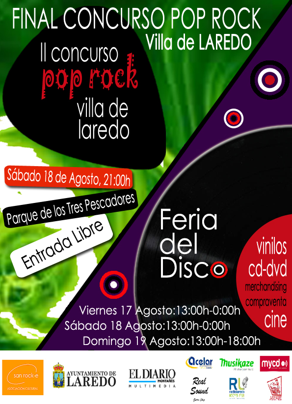 Anunciados los finalistas de la edición 2012 del Concurso Pop-Rock Villa de Laredo.